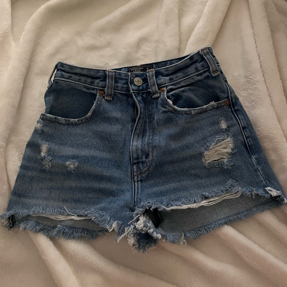 Abercrombie ripped jean shorts